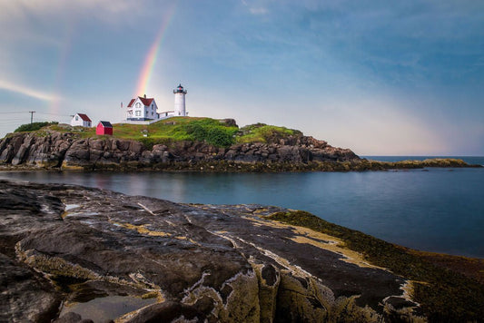 Rainbow at Nubble Light - Allie Richards Photography