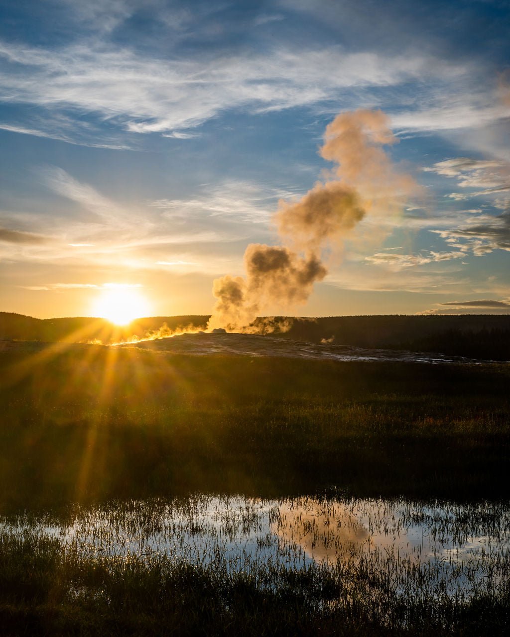 Sunset at Old Faithful - Allie Richards Photography