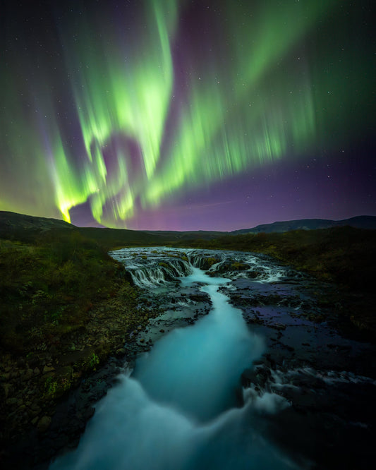 Aurora over Bruarfoss - Allie Richards Photography