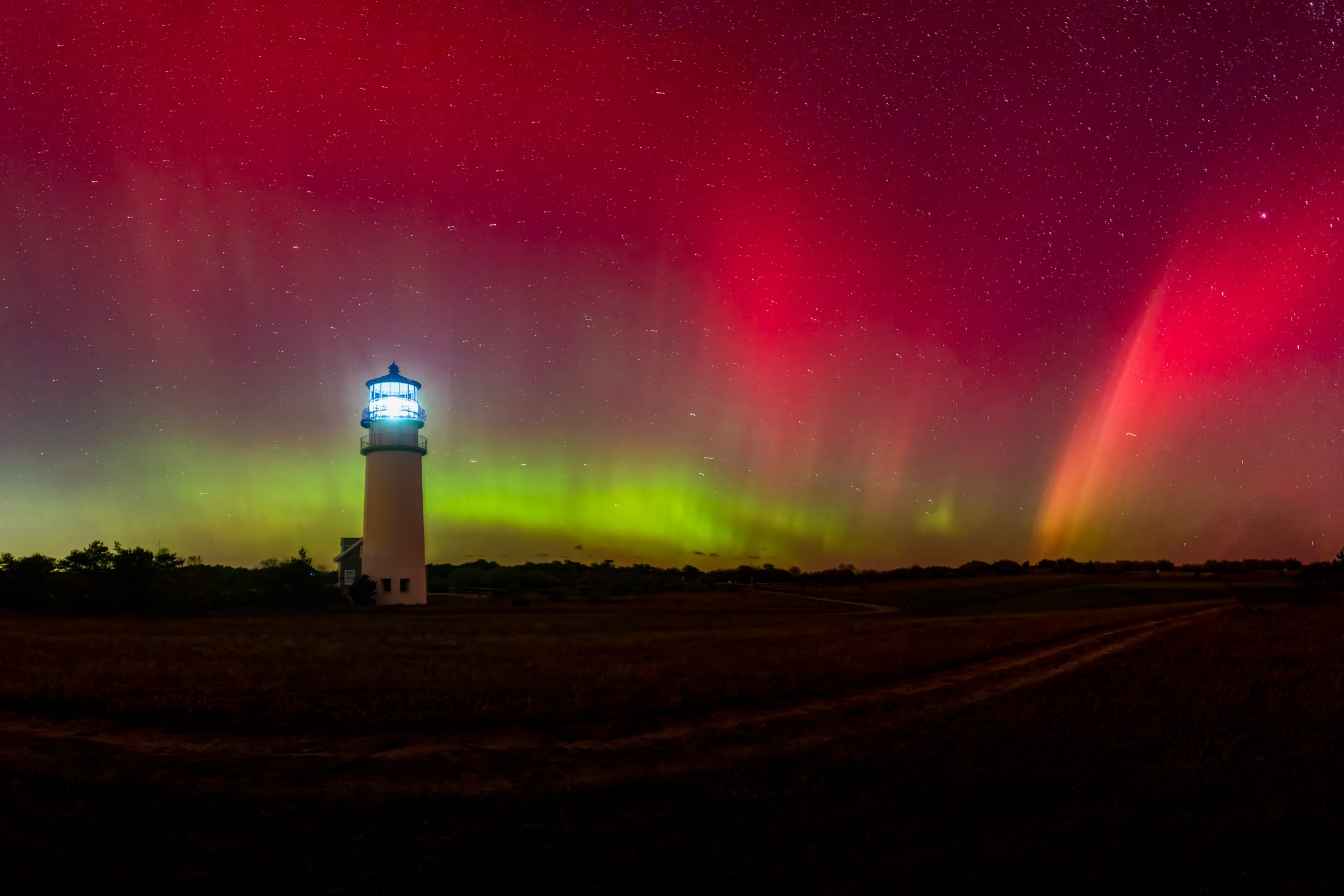 Aurora over Cape Cod Light – Allie Richards Photography