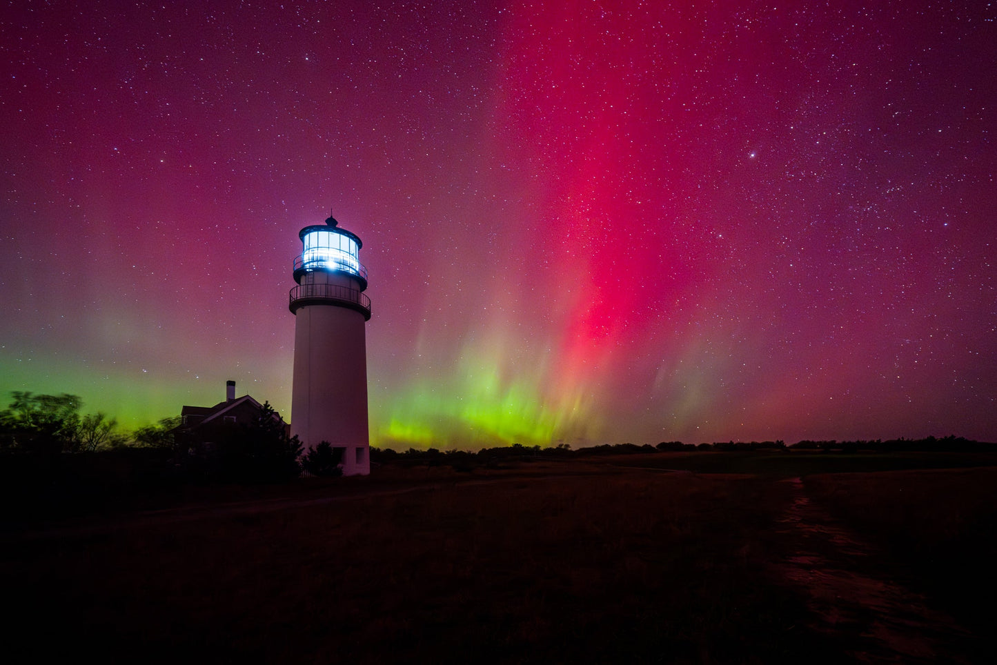 Aurora over Cape Cod Light - Allie Richards Photography