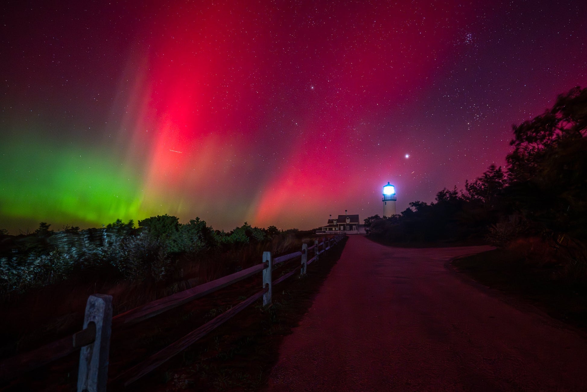 Aurora over Cape Cod Light II - Allie Richards Photography