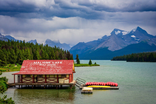 Maligne Lake Boat House - Allie Richards Photography
