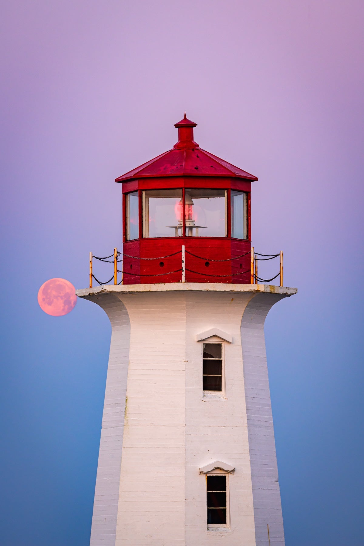 Moonset over Peggy's Cove - Allie Richards Photography