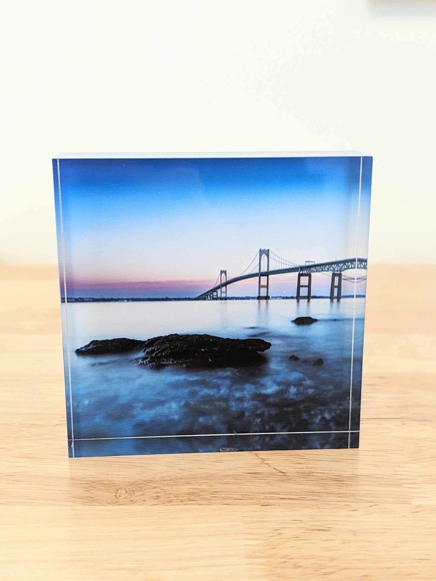 Acrylic Block: Blue Hour in Newport 4x4 - Allie Richards Photography