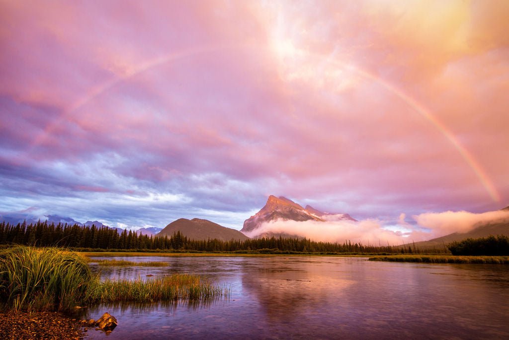 Rainbow over Mt. Rundle - Allie Richards Photography